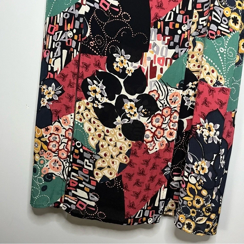 Anthropologie X Kachel Hallie Abstract Floral Midi Skirt Size 4